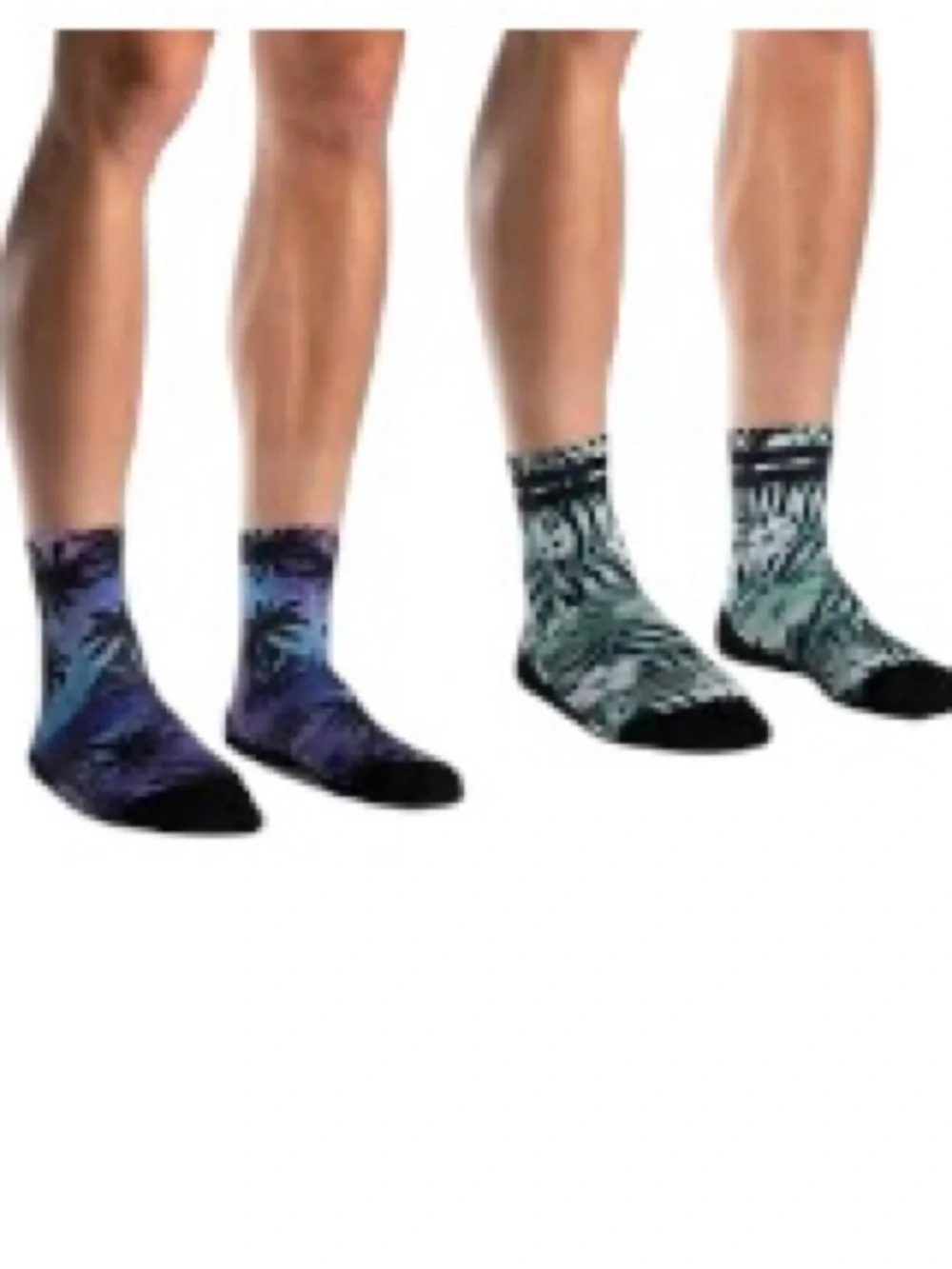Pack of Two Tropical Quater Socks in Teal & Blue Sz S/M Women’s 5.5-8.5 Men 4-7